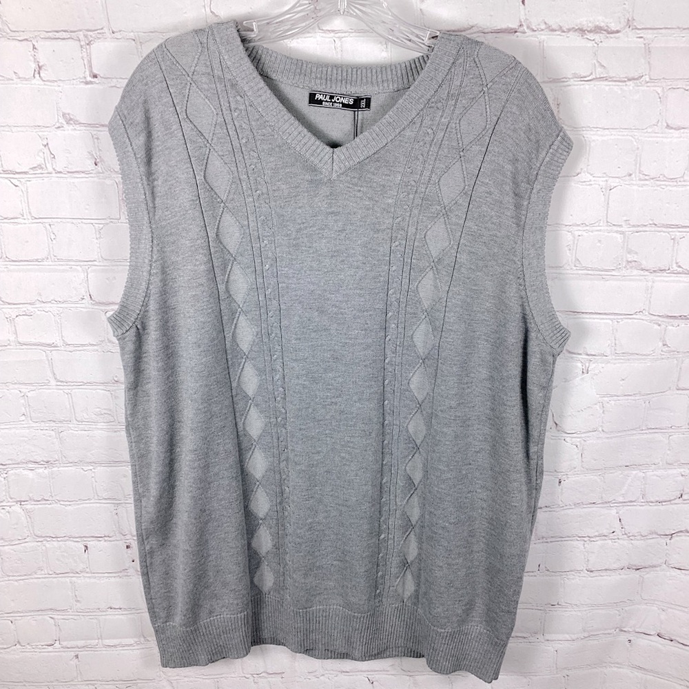 NWT Paul Jones Sweater Vest V-Neck Men’s XXL Diamond Pattern‎ Lightweight